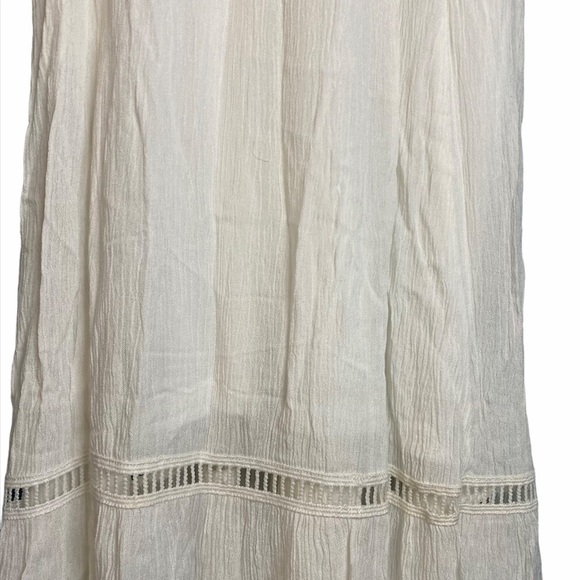 Raga La Cruz Midi Sundress White Plunging V Neck Bohemian Flowy S Small - Picture 11 of 15